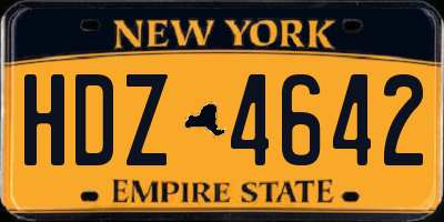 NY license plate HDZ4642