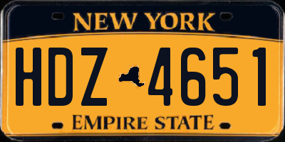 NY license plate HDZ4651