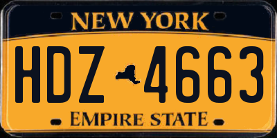 NY license plate HDZ4663
