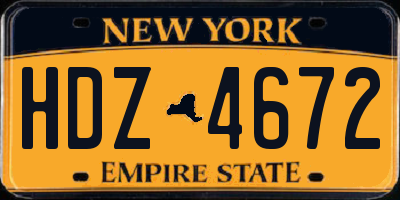 NY license plate HDZ4672