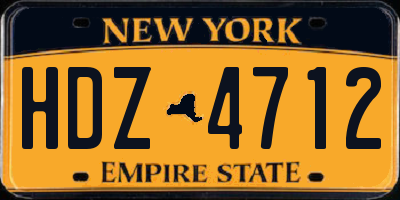 NY license plate HDZ4712