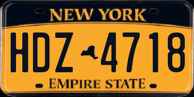 NY license plate HDZ4718