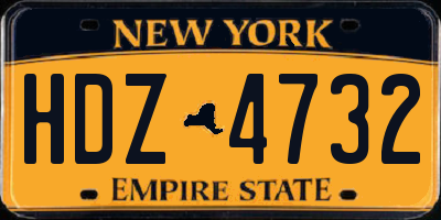 NY license plate HDZ4732