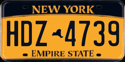 NY license plate HDZ4739