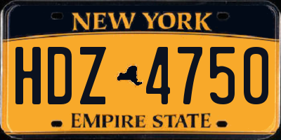 NY license plate HDZ4750