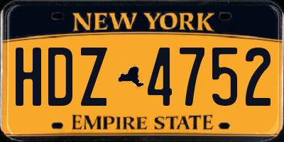 NY license plate HDZ4752