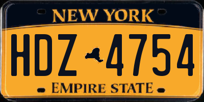 NY license plate HDZ4754