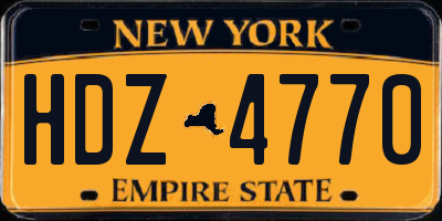 NY license plate HDZ4770