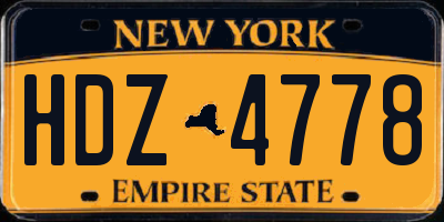 NY license plate HDZ4778