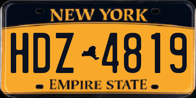 NY license plate HDZ4819