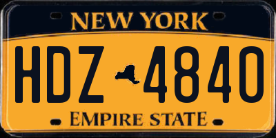NY license plate HDZ4840