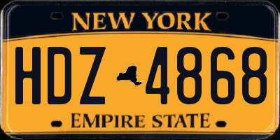 NY license plate HDZ4868