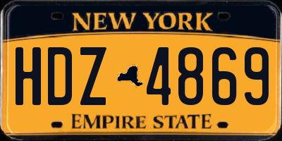 NY license plate HDZ4869