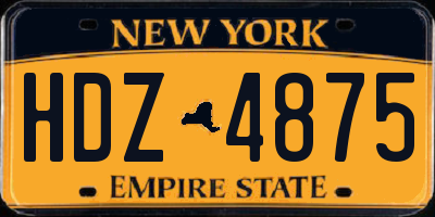 NY license plate HDZ4875