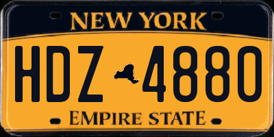NY license plate HDZ4880