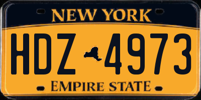 NY license plate HDZ4973