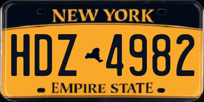 NY license plate HDZ4982