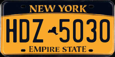 NY license plate HDZ5030