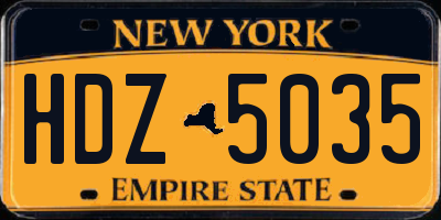NY license plate HDZ5035