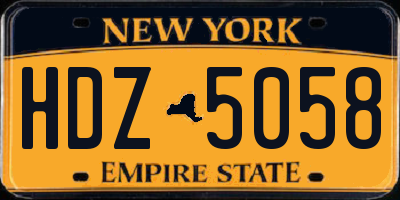NY license plate HDZ5058