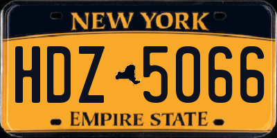 NY license plate HDZ5066