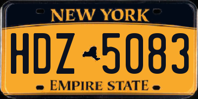 NY license plate HDZ5083