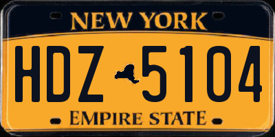 NY license plate HDZ5104