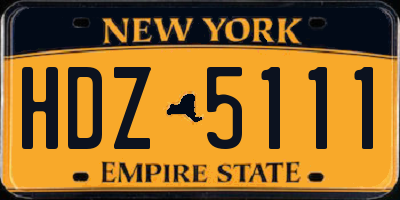 NY license plate HDZ5111