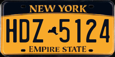 NY license plate HDZ5124