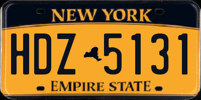 NY license plate HDZ5131