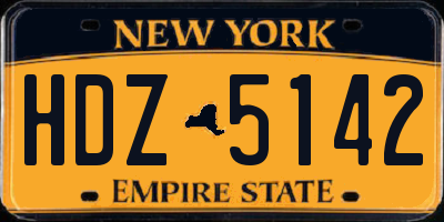NY license plate HDZ5142