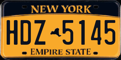 NY license plate HDZ5145