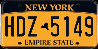 NY license plate HDZ5149