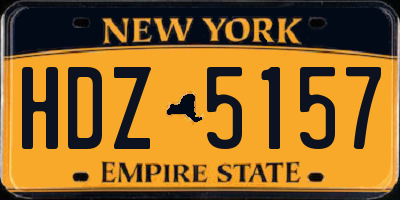 NY license plate HDZ5157