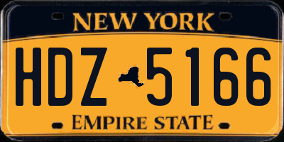 NY license plate HDZ5166