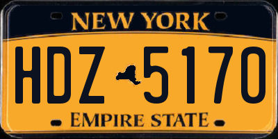 NY license plate HDZ5170
