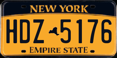 NY license plate HDZ5176