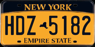 NY license plate HDZ5182
