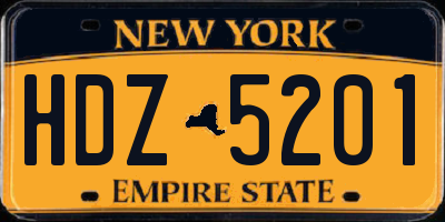 NY license plate HDZ5201