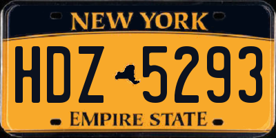 NY license plate HDZ5293