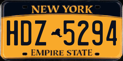 NY license plate HDZ5294