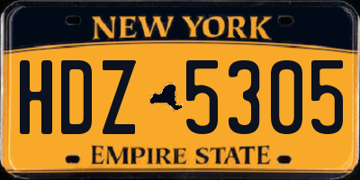 NY license plate HDZ5305