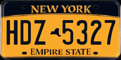 NY license plate HDZ5327
