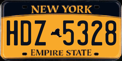 NY license plate HDZ5328