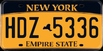 NY license plate HDZ5336