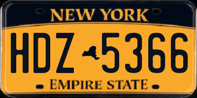 NY license plate HDZ5366
