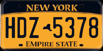 NY license plate HDZ5378