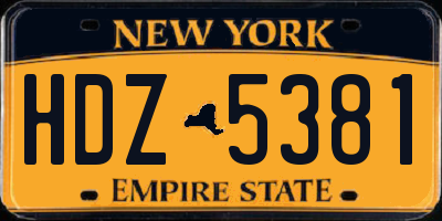 NY license plate HDZ5381