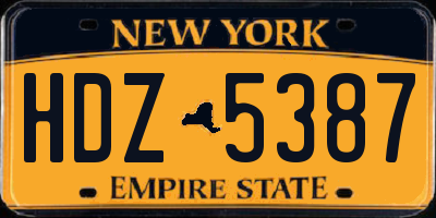 NY license plate HDZ5387