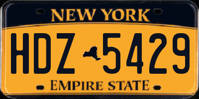 NY license plate HDZ5429